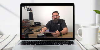 Hammer podcast, focusing on industry experts insights and foresight into the future, playing on laptop