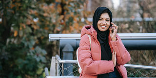 Woman talking on mobile phone